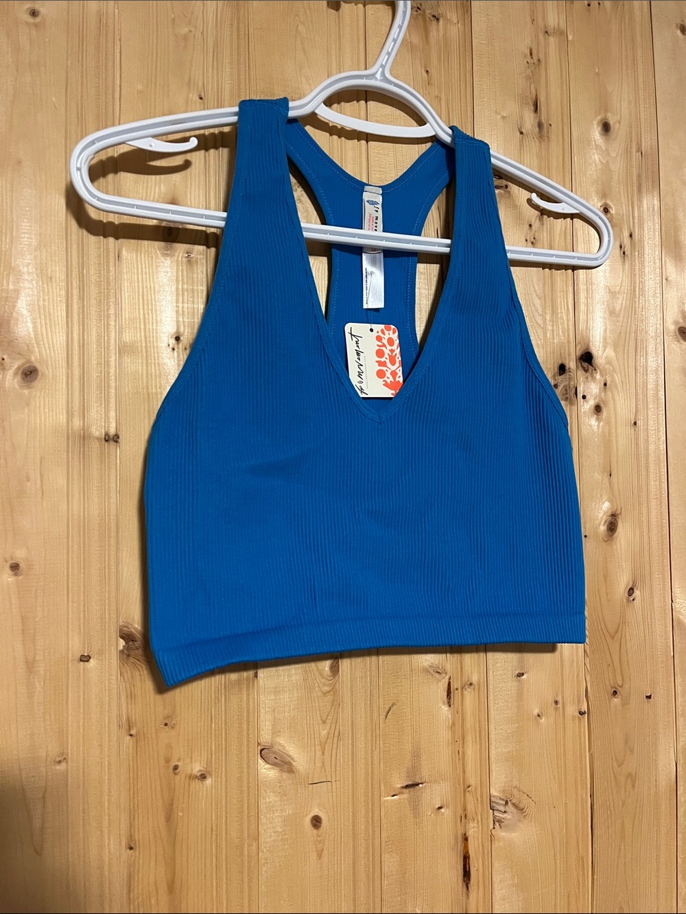 Free People Ribbed Racerback Bralette - Cobalt Blue